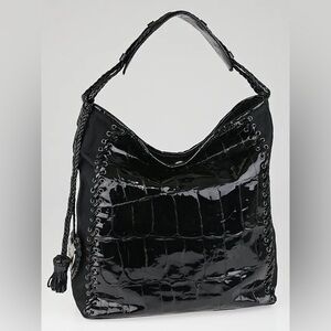 Elegant Black Croc-Embossed Dior Bag